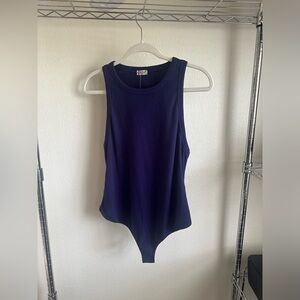 Free People Intimately Women's Navy Blue Ribbed Sleeveless Bodysuit.